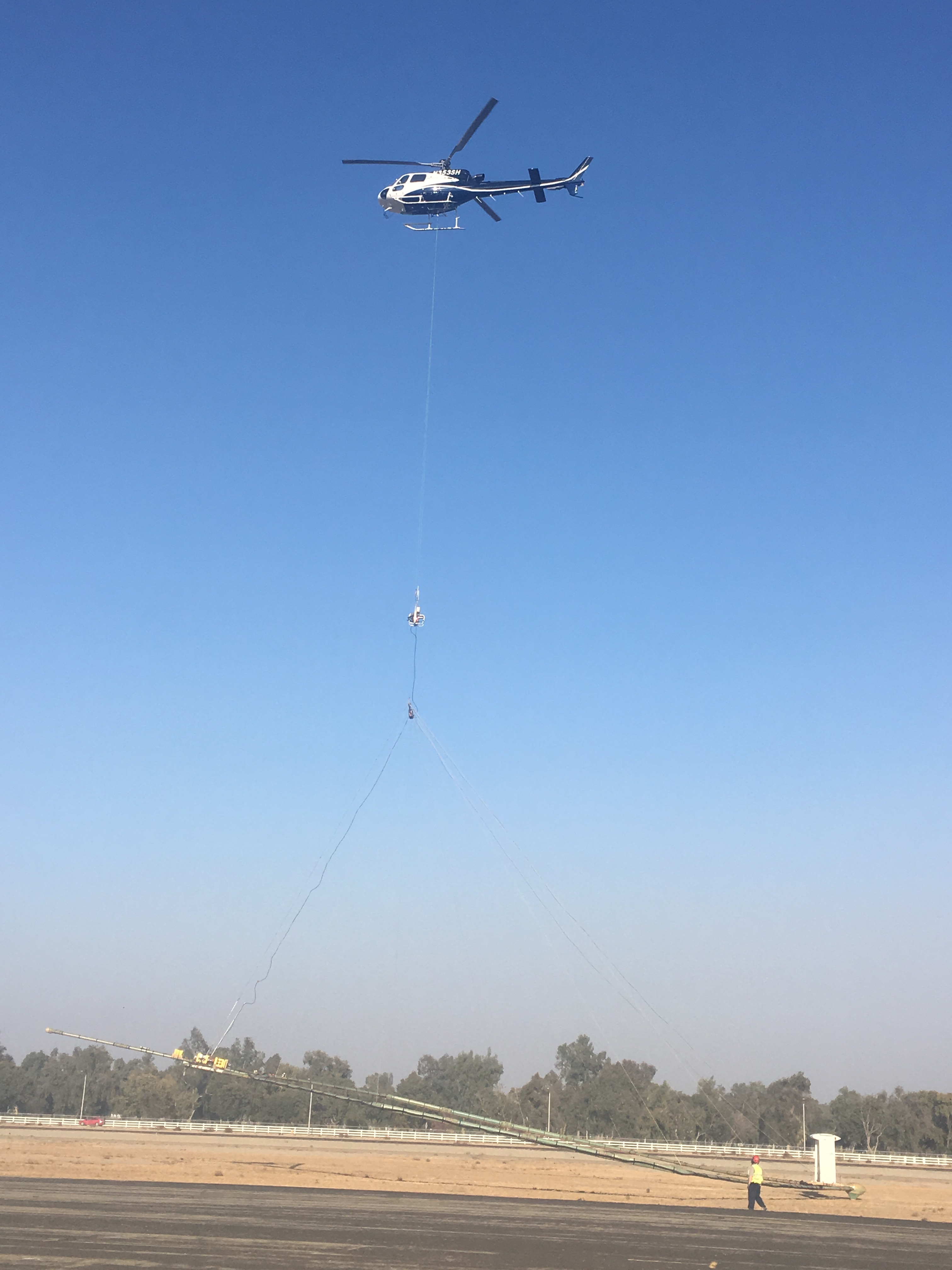 Helicopter taking off in Tulare County